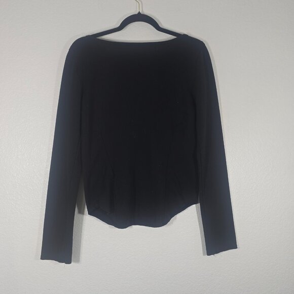 We the Free People Jacqui Blouse Top Women Medium Black Lace Up V-Neck Outdoor - Picture 3 of 8